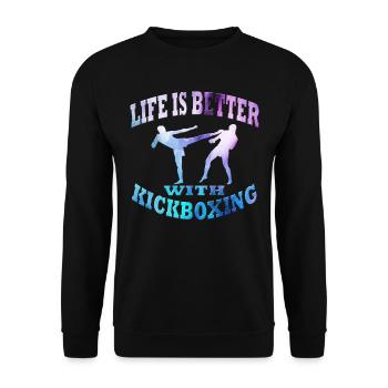 Kickboxen - Unisex Pullover - Schwarz - Vorne - Alina (178cm) & Michal (187cm)