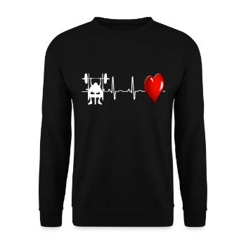bench press - Unisex Sweatshirt - black - Front - Alina (178cm) & Michal (187cm)