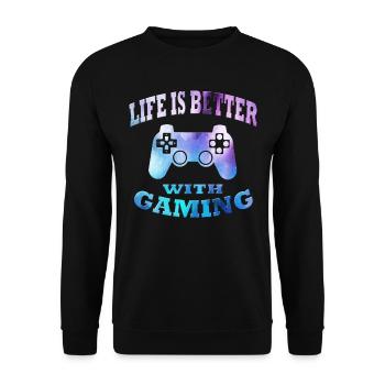 Gaming - Unisex Sweatshirt - black - Front - Alina (178cm) & Michal (187cm)