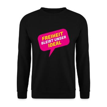 La liberté reste notre idéal - FDP JuLis Liberal - Sweat-shirt Unisexe - noir - Devant - Alina (178cm) & Michal (187cm)