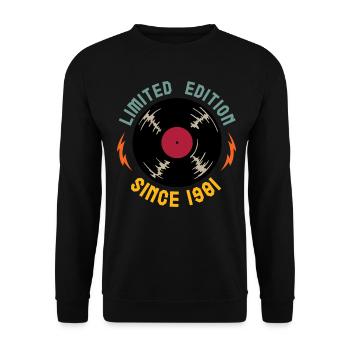 1981 40. Geburtstag Musik - Unisex Pullover - Schwarz - Vorne - Alina (178cm) & Michal (187cm)