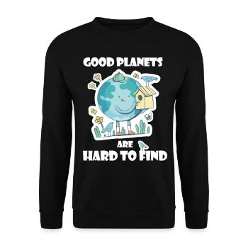 Climate change is real | Climate protection - Unisex Sweatshirt - black - Front - Alina (178cm) & Michal (187cm)