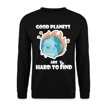Protect planet Earth from climate change | Climate protection - Unisex Sweatshirt - black - Front - Alina (178cm) & Michal (187cm)