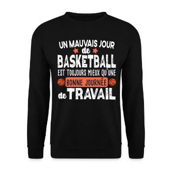 Basketball Basketteur Basket Basketteuse Humour - Sweat-shirt Unisexe - noir - Devant - Alina (178cm) & Michal (187cm)