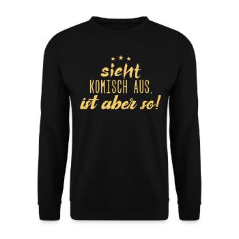 Sieht komisch aus, ist aber so!! - Unisex Pullover - Schwarz - Vorne - Alina (178cm) & Michal (187cm)