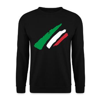 Italy flag stripe - Unisex Sweatshirt - black - Front - Alina (178cm) & Michal (187cm)