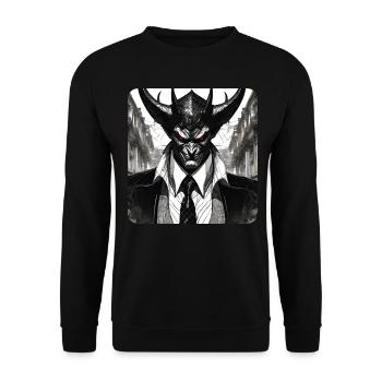 Diable élégant avec costume et cravate - Sweat-shirt Unisexe - noir - Devant - Alina (178cm) & Michal (187cm)
