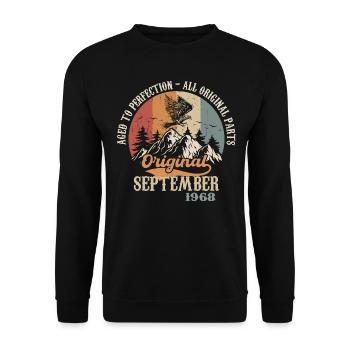 Né en septembre 1968 Anniversaire: Septembre 1968 - Sweat-shirt Unisexe - noir - Devant - Alina (178cm) & Michal (187cm)
