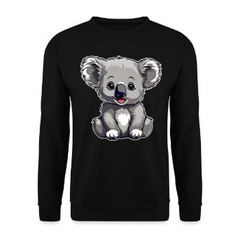Ours Koala mignon - Sweat-shirt Unisexe - noir - Devant - Alina (178cm) & Michal (187cm)