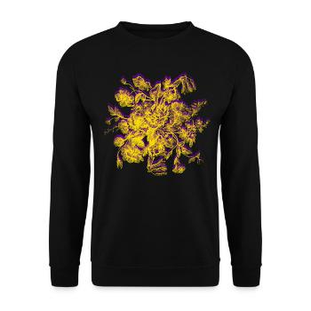 Retro-Blumen auf die moderne Art und Weise - Unisex Pullover - Schwarz - Vorne - Alina (178cm) & Michal (187cm)