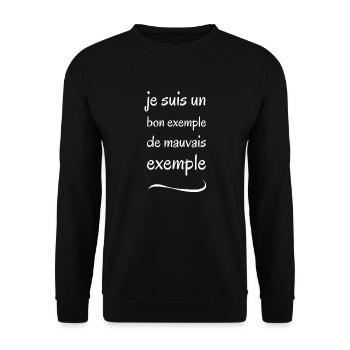Bon exemple - Sweat-shirt Unisexe - noir - Devant - Alina (178cm) & Michal (187cm)