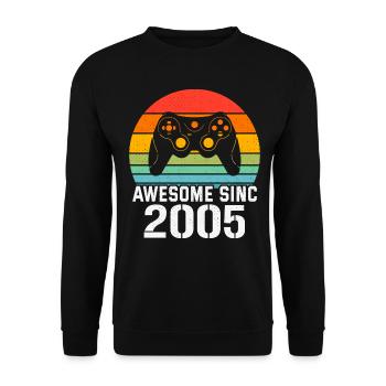 Cadeau Anniversaire 2005 Pour Tous les Gamers 2005 - Sweat-shirt Unisexe - noir - Devant - Alina (178cm) & Michal (187cm)