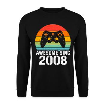 2008 Anniversary Gift for All Gamers 2008 - Unisex Sweatshirt - black - Front - Alina (178cm) & Michal (187cm)