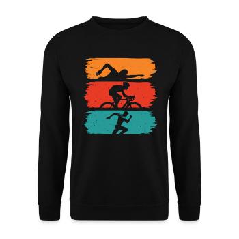 Retro Triathlon - Unisex Pullover - Schwarz - Vorne - Alina (178cm) & Michal (187cm)
