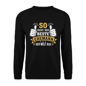 So sieht der Beste Ehemann der Welt aus - Unisex Pullover - Schwarz - Vorne - Alina (178cm) & Michal (187cm)