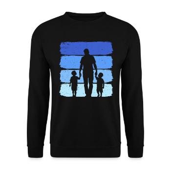 Papa et deux fils T-shirt papa et 2 enfants - Sweat-shirt Unisexe - noir - Devant - Alina (178cm) & Michal (187cm)