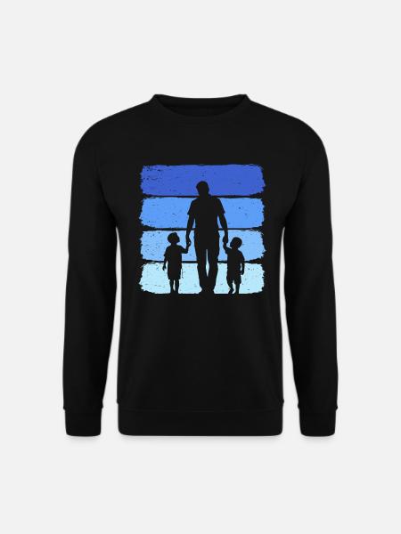 Far og to sønner T-shirt Far og 2 børn - Unisex sweater - sort