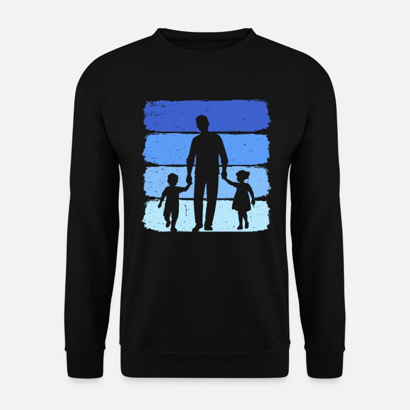Vater mit Tochter und Sohn papa und tochter sohn - Unisex Pullover - Schwarz