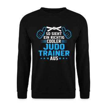 So sieht ein richtig cooler Judo Trainer aus - Unisex Pullover - Schwarz - Vorne - Alina (178cm) & Michal (187cm)