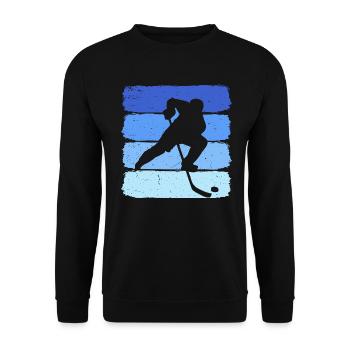 hockey retro hockey hockey player - Unisex Sweatshirt - black - Front - Alina (178cm) & Michal (187cm)