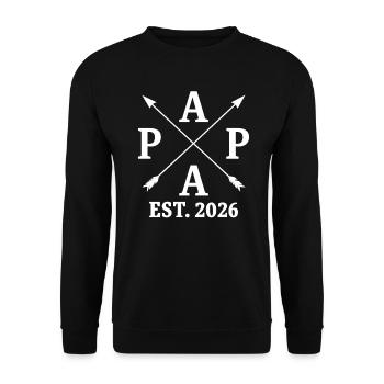Papa Est. 2026 - Unisex Pullover - Schwarz - Vorne - Alina (178cm) & Michal (187cm)