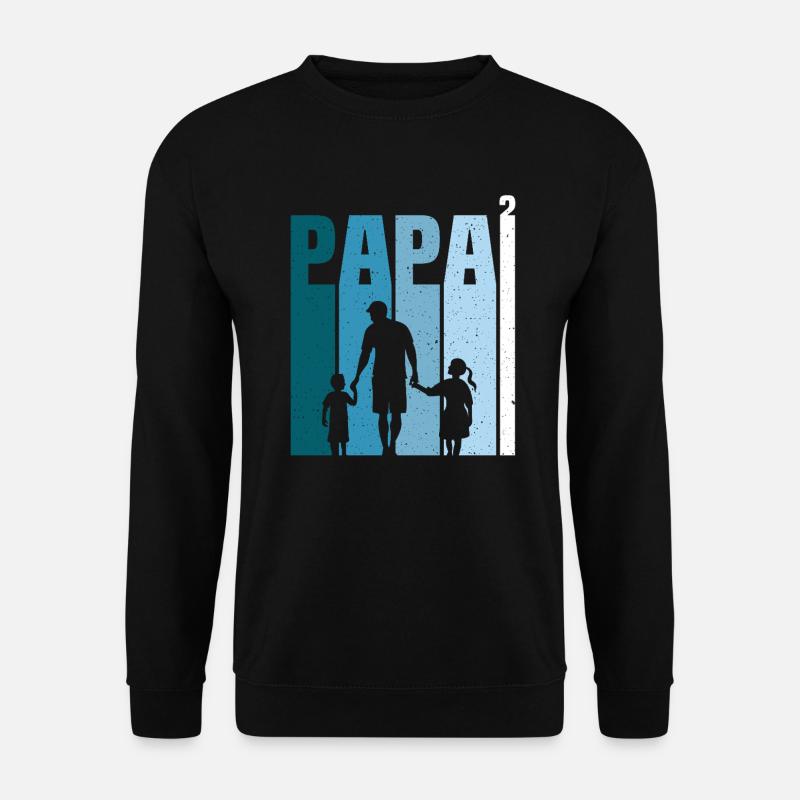Vater und tochter und sohn, tochter und sohn - Unisex Pullover - Schwarz