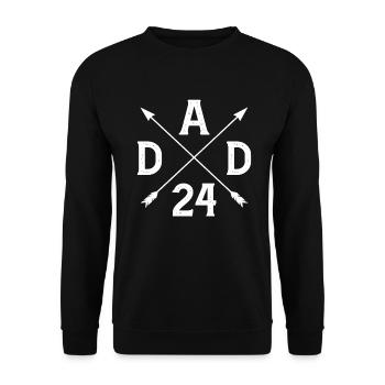 Dad 24 Vater Baby Papa 2024 - Unisex Pullover - Schwarz - Vorne - Alina (178cm) & Michal (187cm)