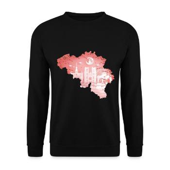 Belgium Europe Gift Idea - Unisex Sweatshirt - black - Front - Alina (178cm) & Michal (187cm)