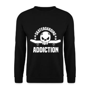 Skateboard Skateboardfahrer Skaten - Unisex Pullover - Schwarz - Vorne - Alina (178cm) & Michal (187cm)