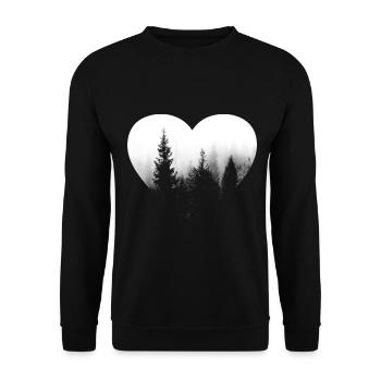 Heart - Trees - (2) - Unisex Sweatshirt - black - Front - Alina (178cm) & Michal (187cm)
