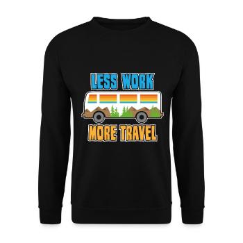 Urlaub Reisen Flugzeug Sonne Meer Strand - Unisex Pullover - Schwarz - Vorne - Alina (178cm) & Michal (187cm)