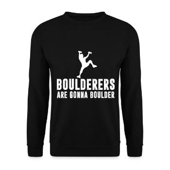 Bouldern - Unisex Pullover - Schwarz - Vorne - Alina (178cm) & Michal (187cm)