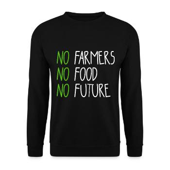 No Farmers - No Food - No Future - Farmer Farmer - Unisex Sweatshirt - black - Front - Alina (178cm) & Michal (187cm)