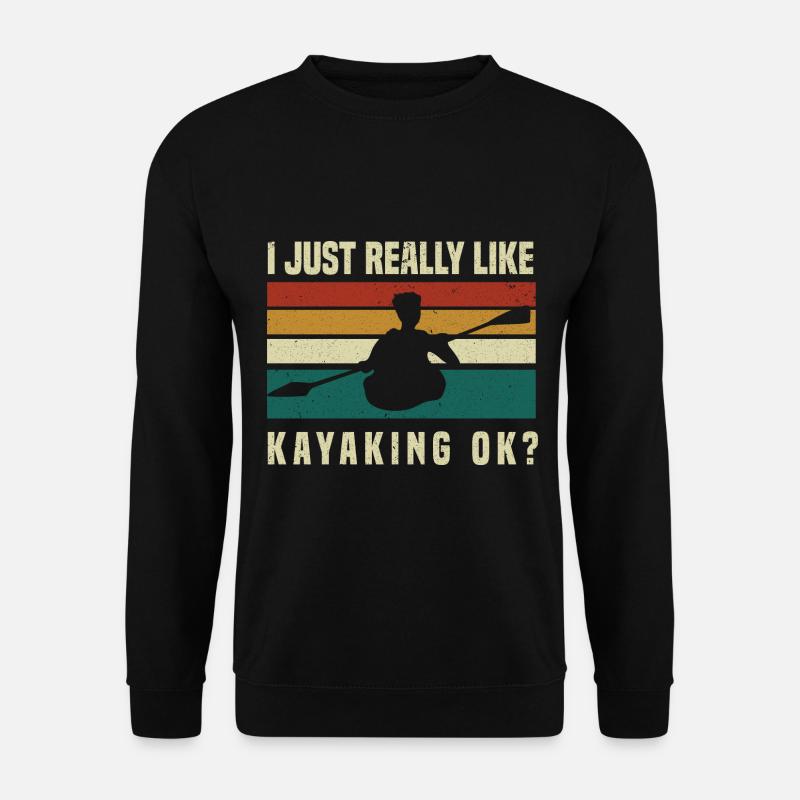 Kajak Boot Kanu Paddelboot Doppelpaddel - Unisex Pullover - Schwarz