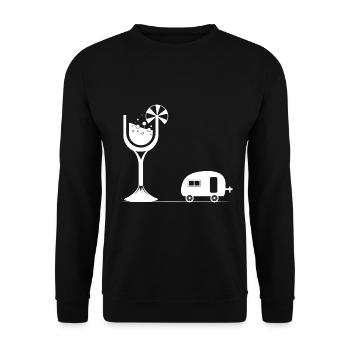 Wine - Camping Caravan - - Unisex Sweatshirt - black - Front - Alina (178cm) & Michal (187cm)