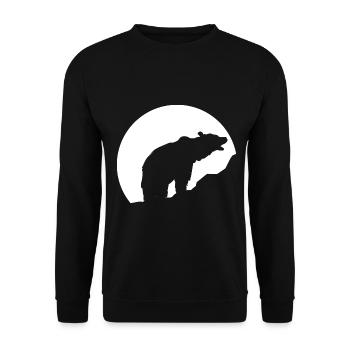 Moon - Bear - (2) - Unisex Sweatshirt - black - Front - Alina (178cm) & Michal (187cm)