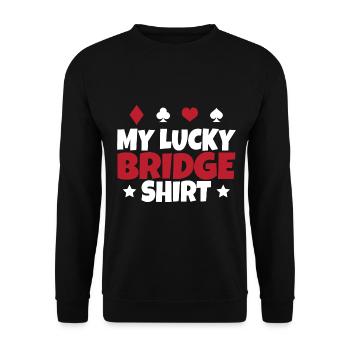 Bridge Card Game Gift - Unisex Sweatshirt - black - Front - Alina (178cm) & Michal (187cm)