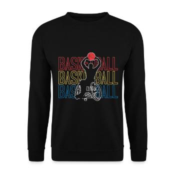Cadeau de basketball en fauteuil roulant - Sweat-shirt Unisexe - noir - Devant - Alina (178cm) & Michal (187cm)