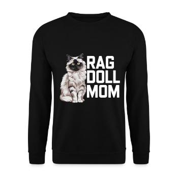 Katze Ragdoll Geschenk - Unisex Pullover - Schwarz - Vorne - Alina (178cm) & Michal (187cm)