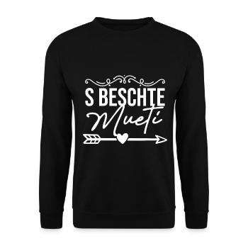 S Beschte Mueti Beschte Mama - Unisex Pullover - Schwarz - Vorne - Alina (178cm) & Michal (187cm)
