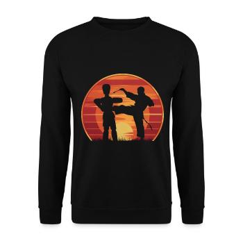 Wing Chun Kampfsport Geschenk - Unisex Pullover - Schwarz - Vorne - Alina (178cm) & Michal (187cm)