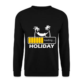 Holiday Loading - Strand Urlaub Reise Strandurlaub - Unisex Pullover - Schwarz - Vorne - Alina (178cm) & Michal (187cm)