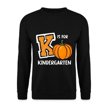 K is for kindergarten preschool teacher gifts - Unisex Sweatshirt - black - Front - Alina (178cm) & Michal (187cm)