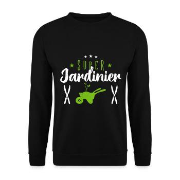 super jardinier - Sweat-shirt Unisexe - noir - Devant - Alina (178cm) & Michal (187cm)