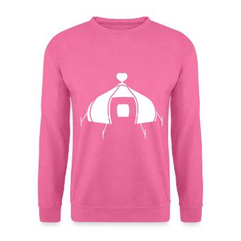 Coeur - Tente de camping - - Sweat-shirt Unisexe - rose - Devant