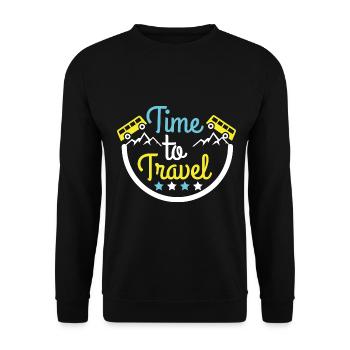 Travel, Travel, Vacation, Vacation, Traveling - Unisex Sweatshirt - black - Front - Alina (178cm) & Michal (187cm)