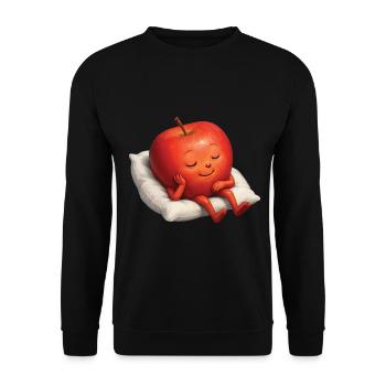Apfel - Unisex Pullover - Schwarz - Vorne - Alina (178cm) & Michal (187cm)