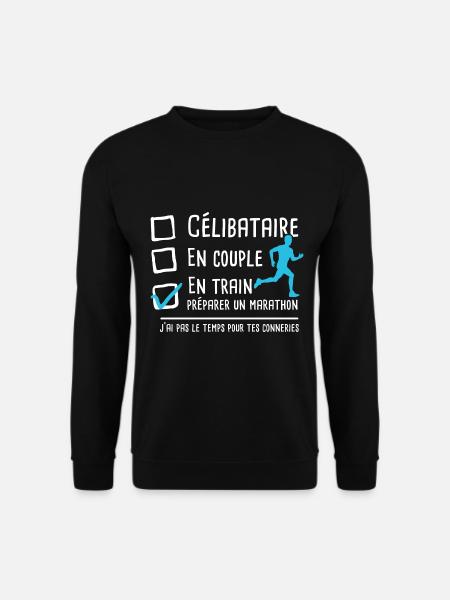 Cadeau coureur marathon humour marathonien running - Sweat-shirt Unisexe - noir