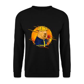 Pompier de Capybara - Sweat-shirt Unisexe - noir - Devant - Alina (178cm) & Michal (187cm)