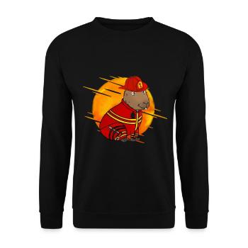 Pompier de Capybara - Sweat-shirt Unisexe - noir - Devant - Alina (178cm) & Michal (187cm)